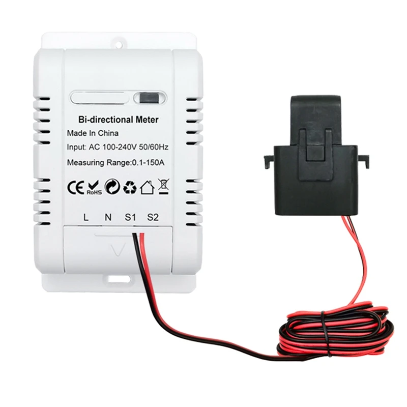 

Solar PV Bidirectional Two Way Zigbee Energy Meter With Clamp Current Sensor Tuya Kwh Monitor Automation 110V 240VAC