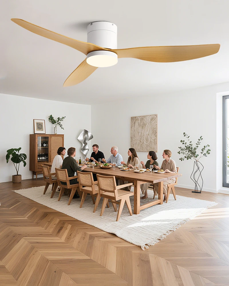 45/52 Inch Industrial Retro Ceiling Fan with LED Light and Remote Control, 6 Speed Silent Ceiling Fans No Light for Home & Offic