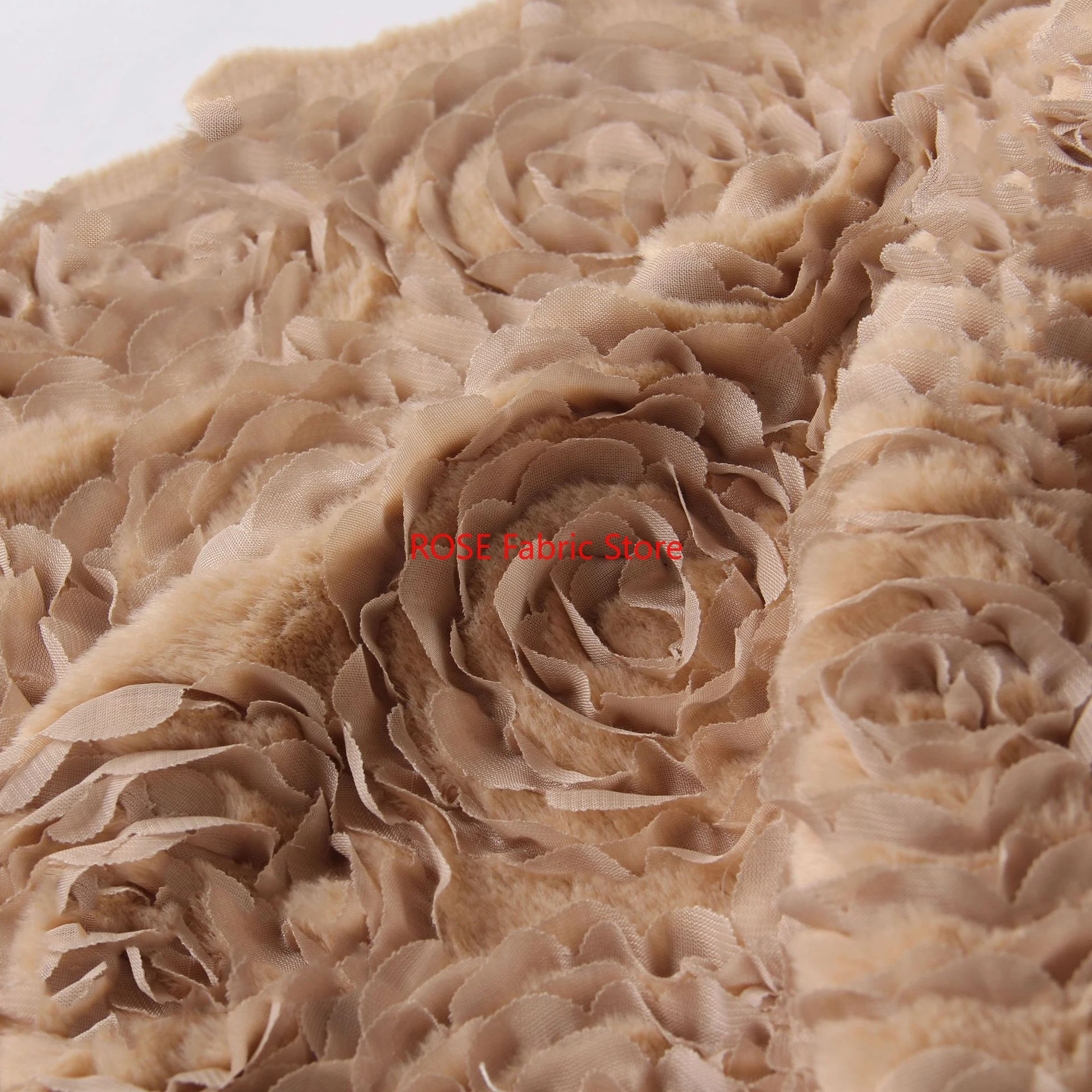 1 yard Petal Rose Embroidered Texture Fabric Pillow Coat Dress Sewing Designer Fabric