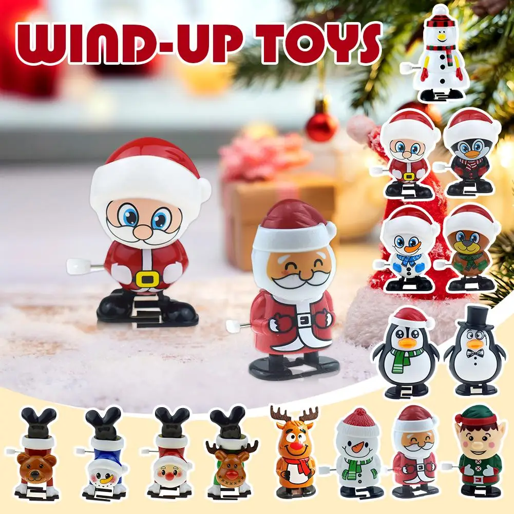 2024 New Christmas Wind Up Toys, 8pcs Christmas Stocking Toys Toys Party Stuffers Christmas Gifts Up Toys Funny Wind M1q7