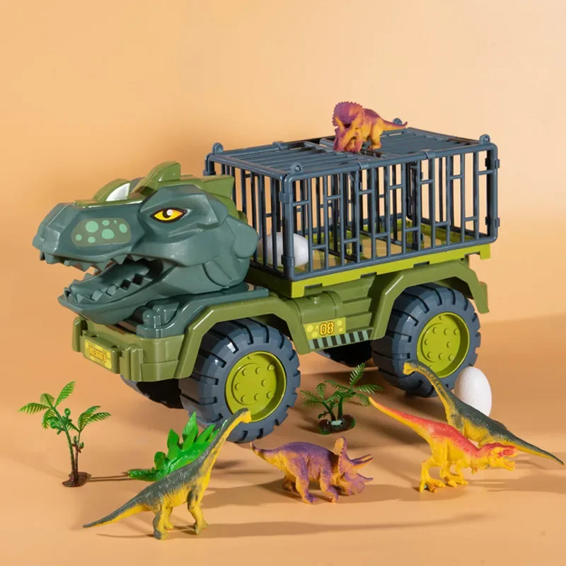 Boys Car Toys Dinosaur Truck Transport Carrier Vehicle Dino Animal Model Tyrannosaurus Rex Truck Game Children Birthday Gifts