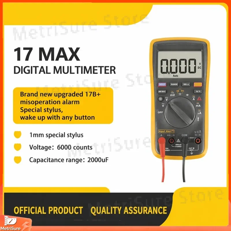 Capacitance Meter Digital Multimeter Auto Range LCD Display Portable High Precision Industrial Grade for Capacitor Testing