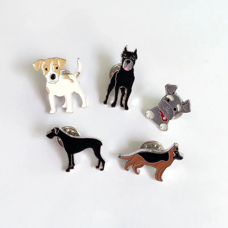 Dog Brooch Pet Puppy Corgi Bichon Poodle Samoyed Bulldog Husky Pug Schnauzer Enamel Pins Multiple Accessories Button Badge