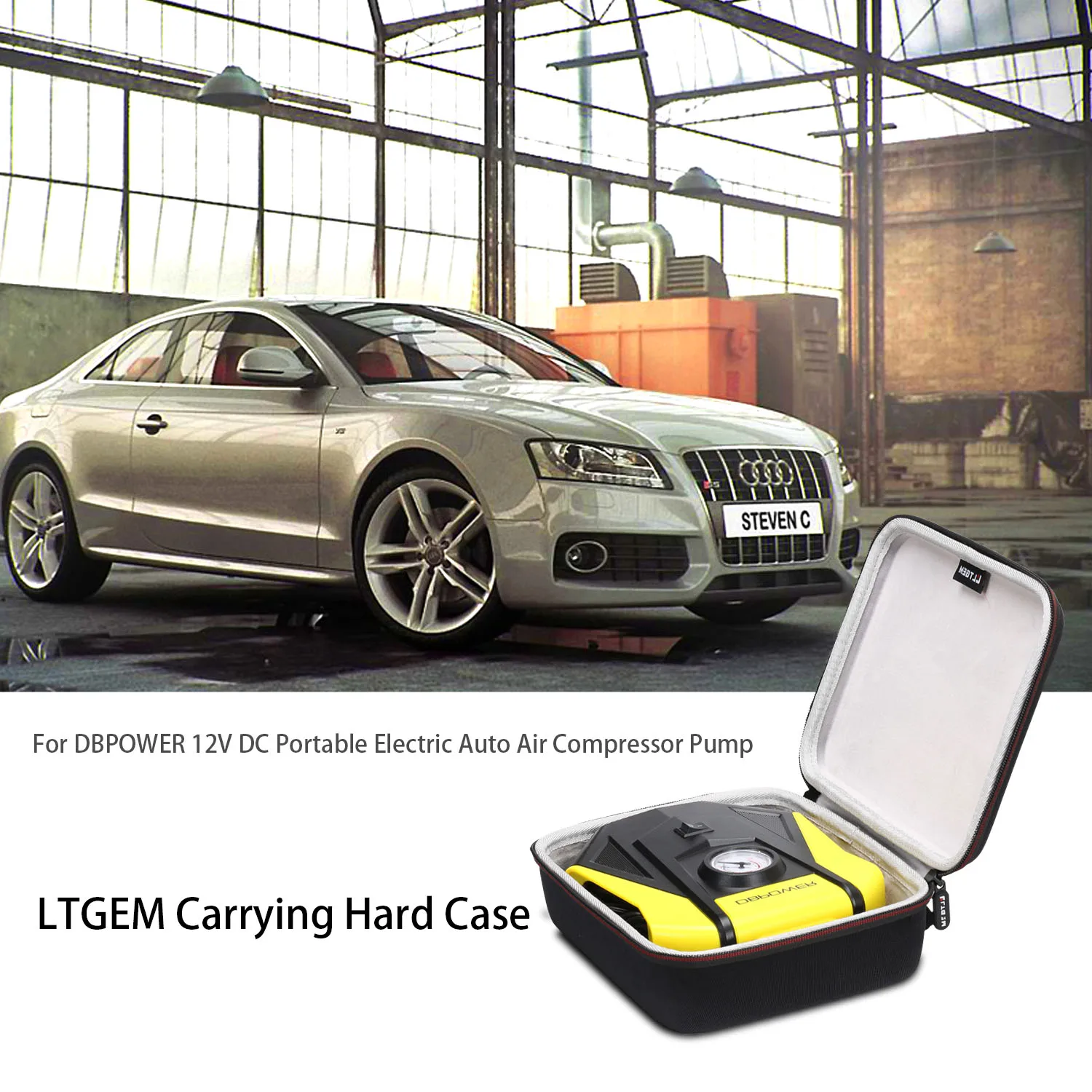 LTGEM Air Compressor Case for DBPOWER 12V DC Portable Electric Auto Air Compressor Storage Carrying Bag