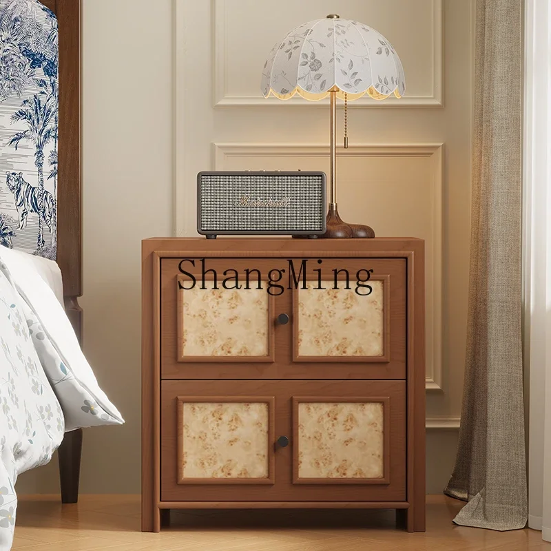 

CL High Value Simple Medieval Bedside Table Small Apartment Master Bedroom Retro Storage Storage Cabinet