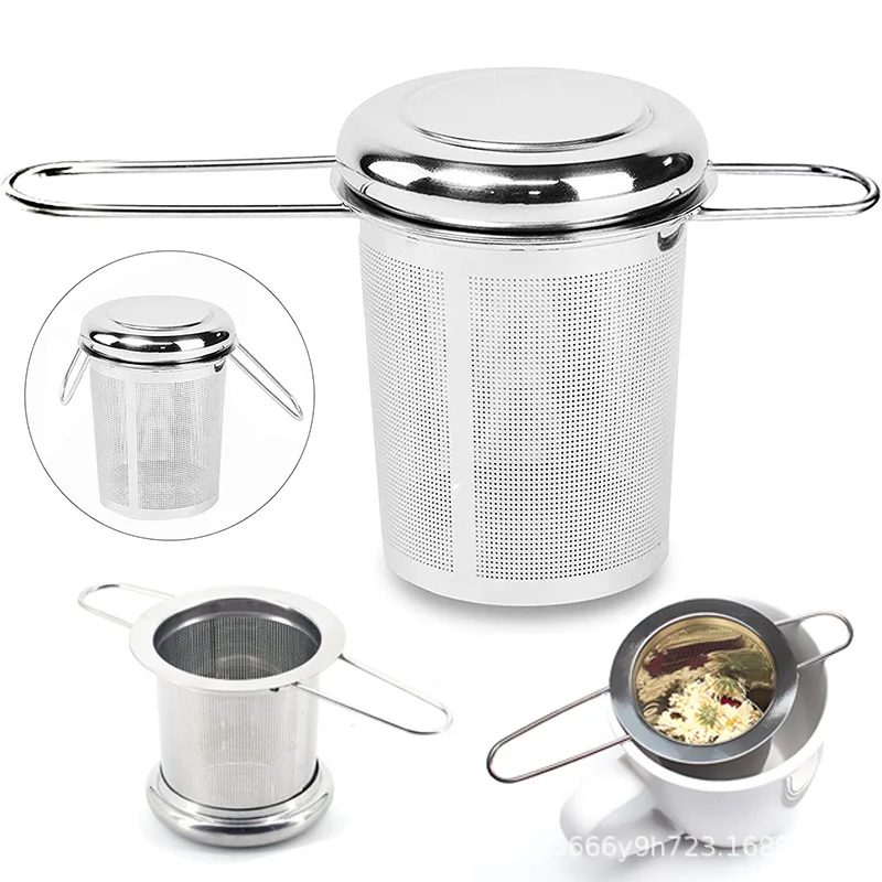 

ReusableMesh Tea Infuser Stainless Steel Tea Filter Mesh With Lid And Handle High Quality Coffee Juice Filter Teapot Accessorie