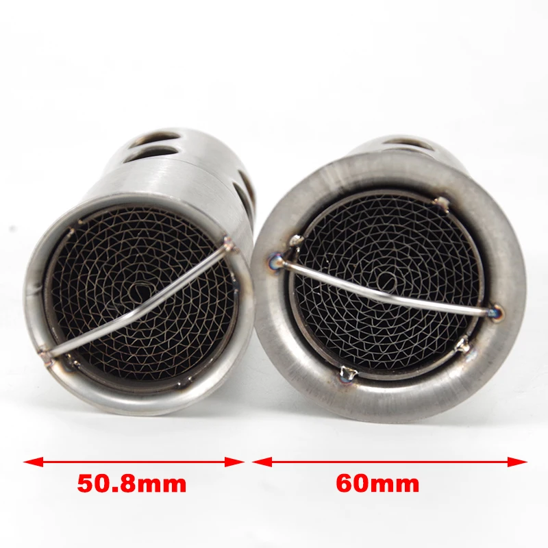 48mm 51mm 60mm Universal Front Mid End Exhaust Catalyst DB Killer Baffle Motorcycle Car Muffler Silencer Noise Sound Eliminator