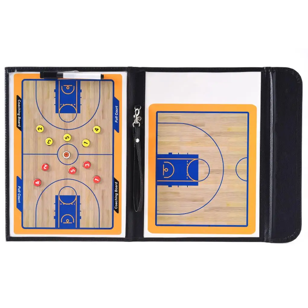 

Basketball Coaching Board Professional Coach Guiding Plate Leather Clipboard Kit Guidance Aid Outdoor Accessories