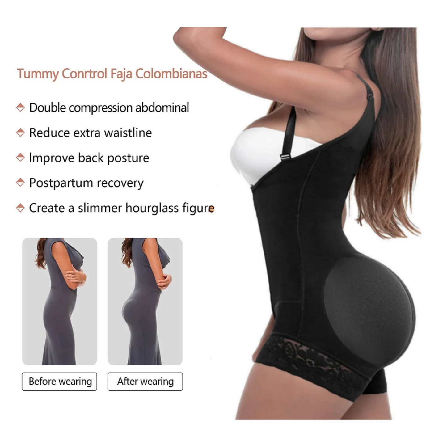 Women Tummy Control Body Slimming Postpartum Girdles Push Up Shaperwear Butt Lifter Bodysuits A Comfy Shaping Jumpsuit Shaper - Image 5