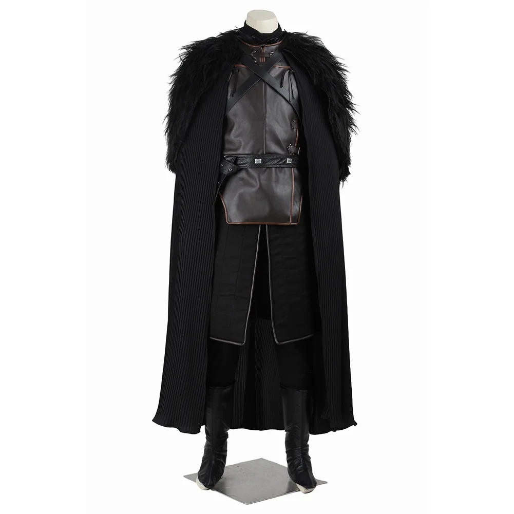 Disfraz de Jon Snow para hombre, disfraz de reloj de noche, traje, trajes de Carnaval de Halloween