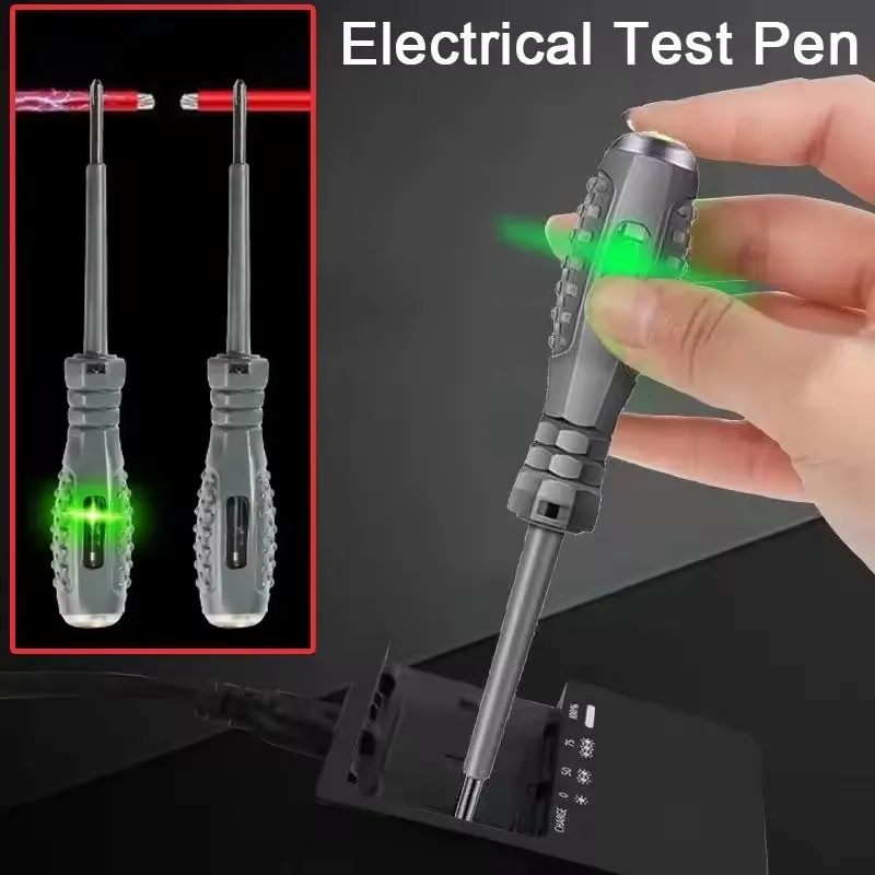 Multifunctional Electrician Test Screwdriver AC Non-contact Induction Test Pen Voltage Tester 70-600V Red Green Induction Lights