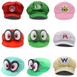 Mario Luigi Cappy Plush Hat Waluigi Wario Princess Peach Cap Cartoon Beach Sun Helmet Soft Headgear Festival Cosplay Party Gift