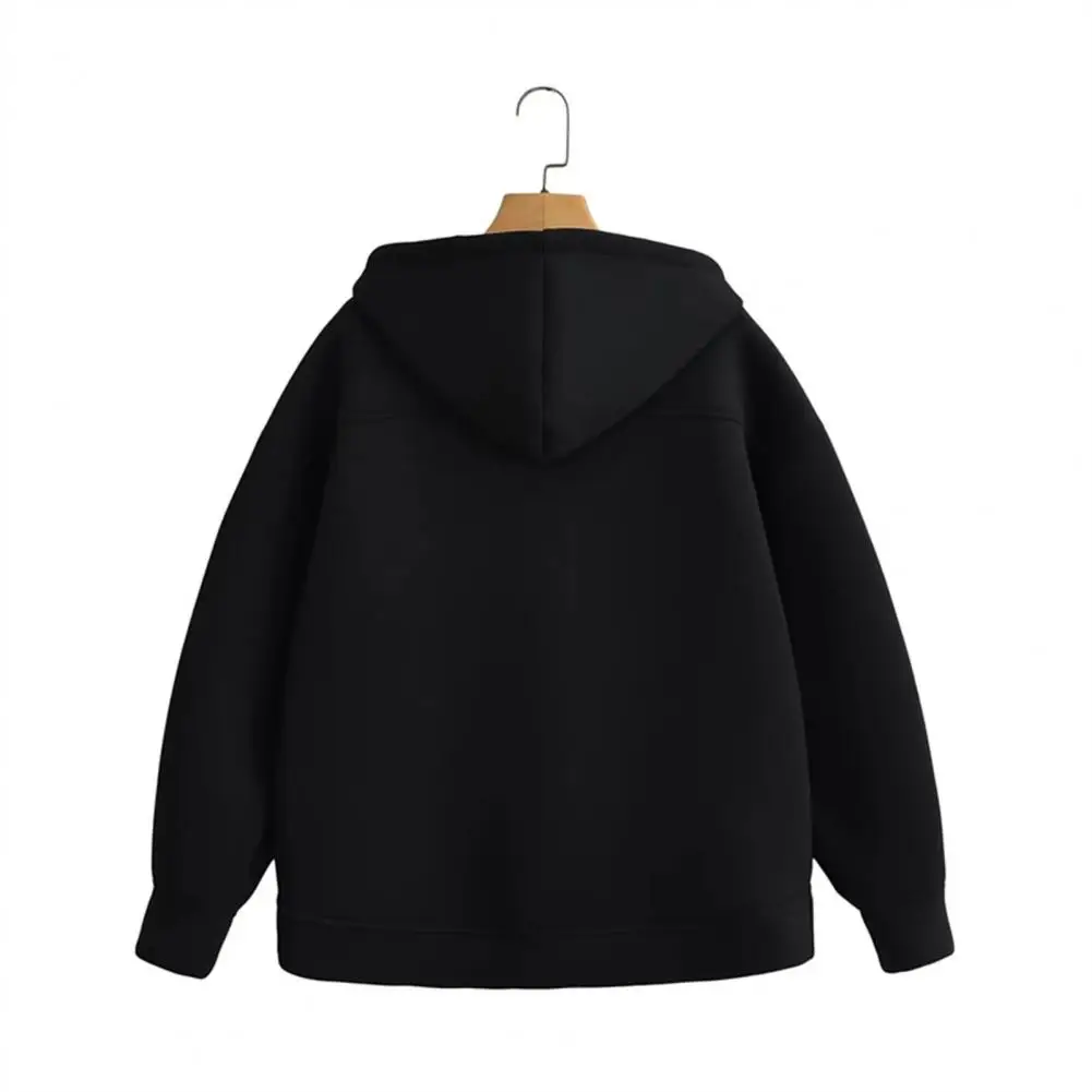 Women Zipper Jacket Cozy Hooded Sport Coat for Women with Zipper Closure Big Pockets Elastic Cuffs Fall Winter Fashion Essential