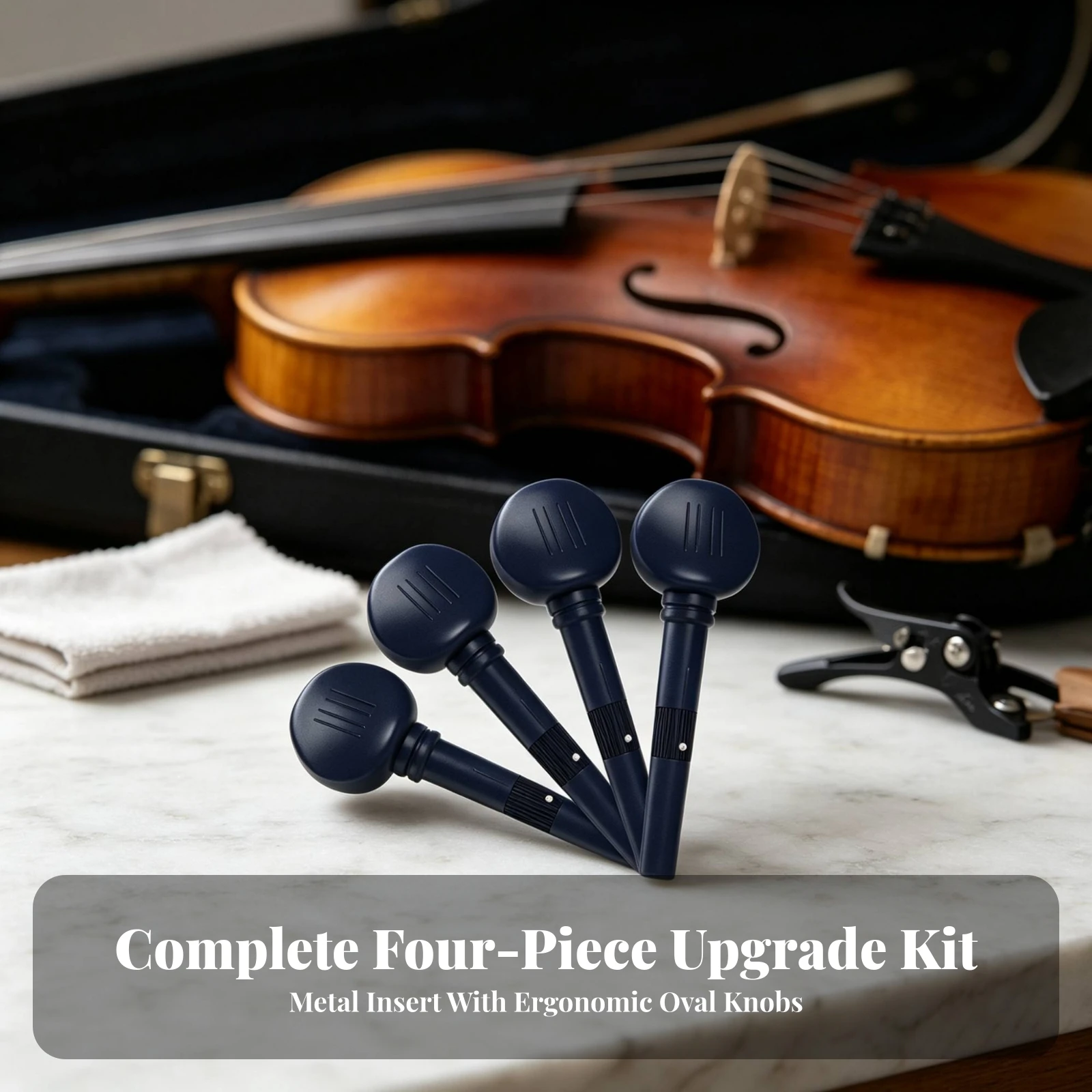 4 Pieces Violin Peg with Paddle Head Precision Application Violin Mechanical Tuning Peg String Instrument Part Compact Portable