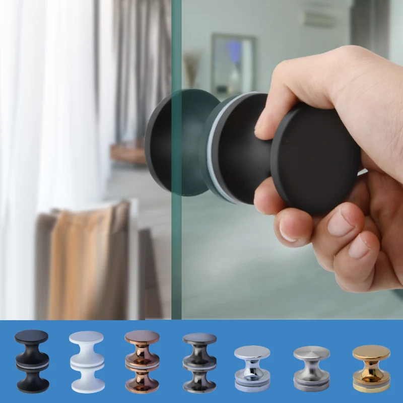 1 قطعة مقبض الباب الزجاجي باب الحمام غرفة الاستحمام مكتب خزانة مشروبات عرض خزانة باب الحظيرة مقبض صغير مستدير ثقب واحد