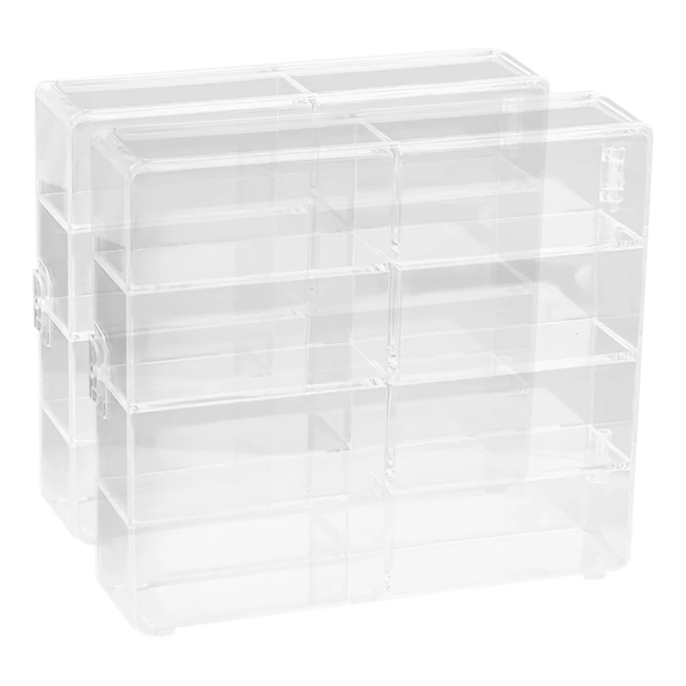 2 Pcs Storage Box Display Stand Museum Showcase Wall-mounted Cars Rotating Model Riser Platform Console