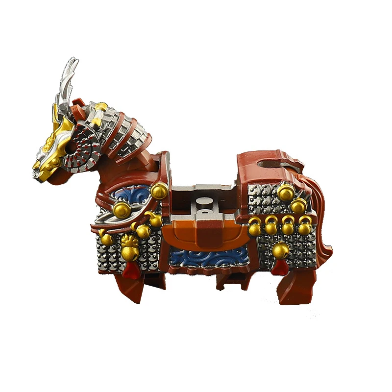 1pcs Battle Steed Warrior Lion Cavalryman Castle Dragon Knights horse Building Block Knight Brick figure toys for Kids gifts