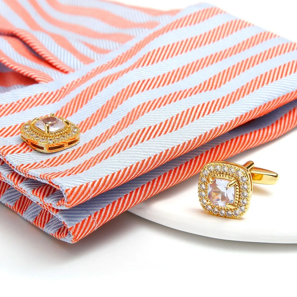 Gemelos de camisa cuadrados dorados Retro para hombre, 2 uds., ligeros, de lujo, listo para transfronterizo, estilo Formal de elevación rápida con elegancia elegante