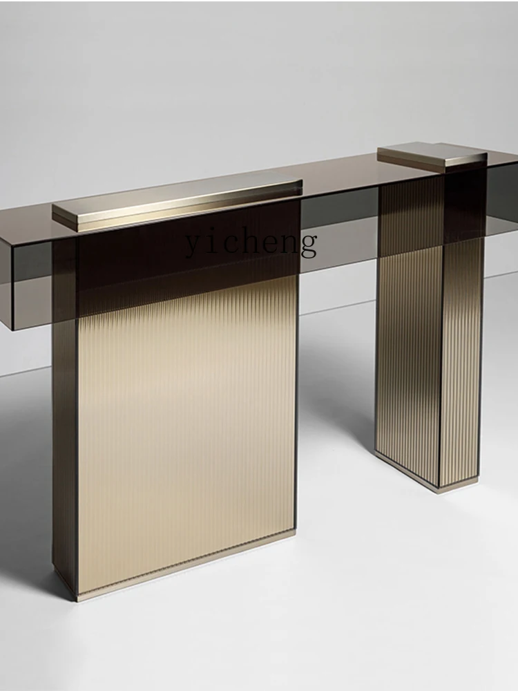 ZC Entrance Cabinet Living Room Wall Bar Table Side View Simple Stainless Steel Console Tables Curio Cabinet