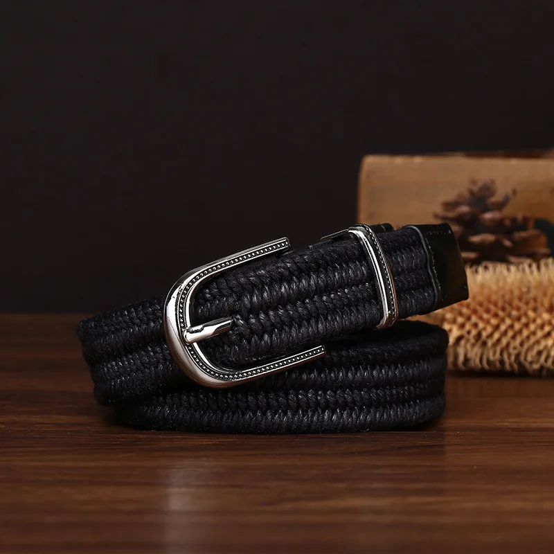 Women's Versatile Elastic Linen Handwoven Belt, Fashion Trouser Decorative Strap