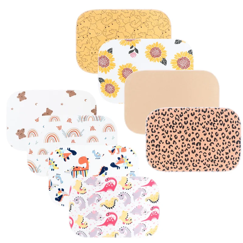 

Набор нагрудников для новорожденных, квадратное полотенце с мультяшным принтом, мягкие хлопковые полотенца со слюной, носовой платок для лица младенцев, 4 шт./лот