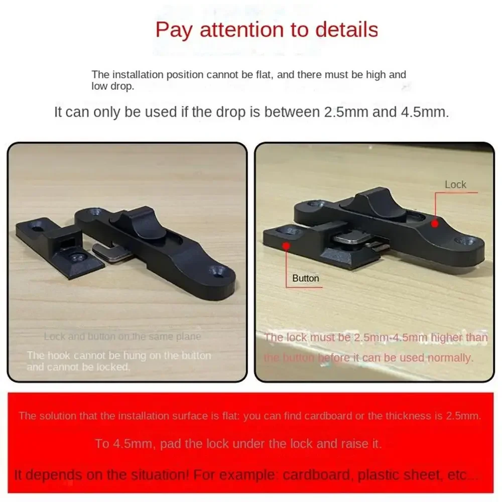 جديد سبائك الألومنيوم انزلاق سحب قفل الباب دفع سحب مكافحة سرقة نافذة قفل بخطاف الأجهزة قفل الباب متعدد الوظائف مشبك الباب