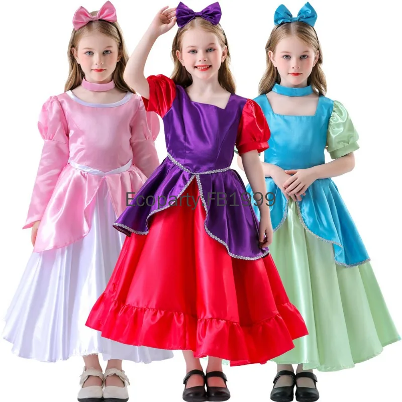 New Kids Drizella Cosplay Costume Girls Princess Cosplay Dress Gowl Children Halloween Party Evil Step Sister Performance Wear