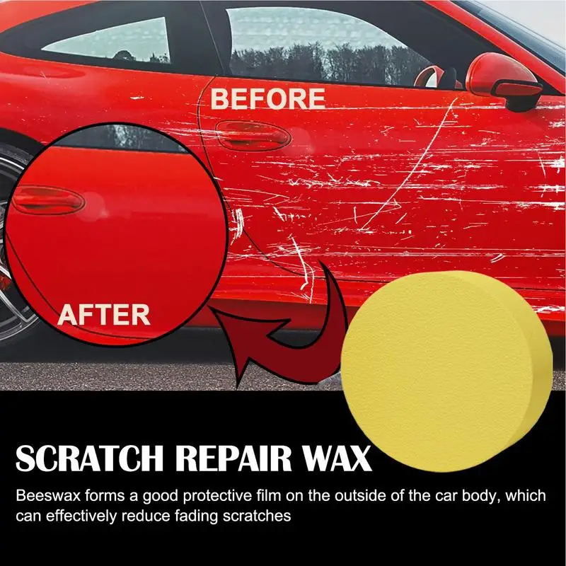 Car Scratch Repair Kit com Esponja, Auto Manutenção, Quick Removal Wax, Polimento de cera, Profissional, rebarba