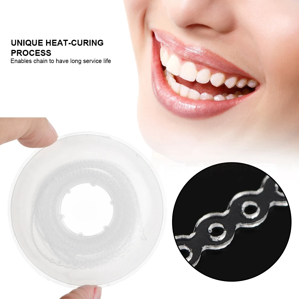 2Pcs Dental Orthodontics Rotate Design Teeth Correct Rubber Band Spool Elastic HeatCuring Ultra Continuous Chains Tooth Traction