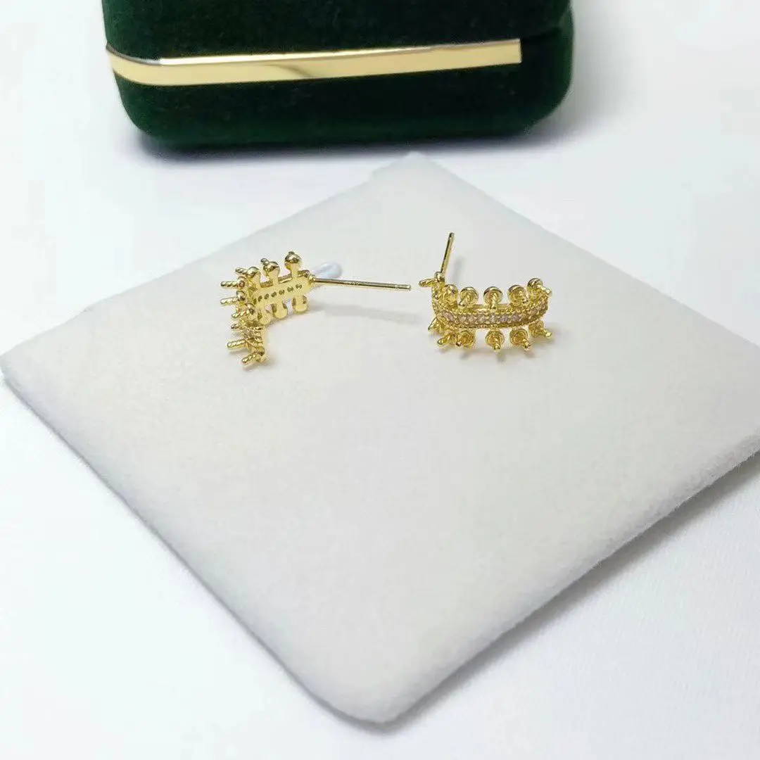 الجملة S925 فضة أقراط جبل النتائج إعدادات قاعدة تصاعد أجزاء ملحق ل 3-4 مللي متر اللؤلؤ 5 زوج/وحدة #2