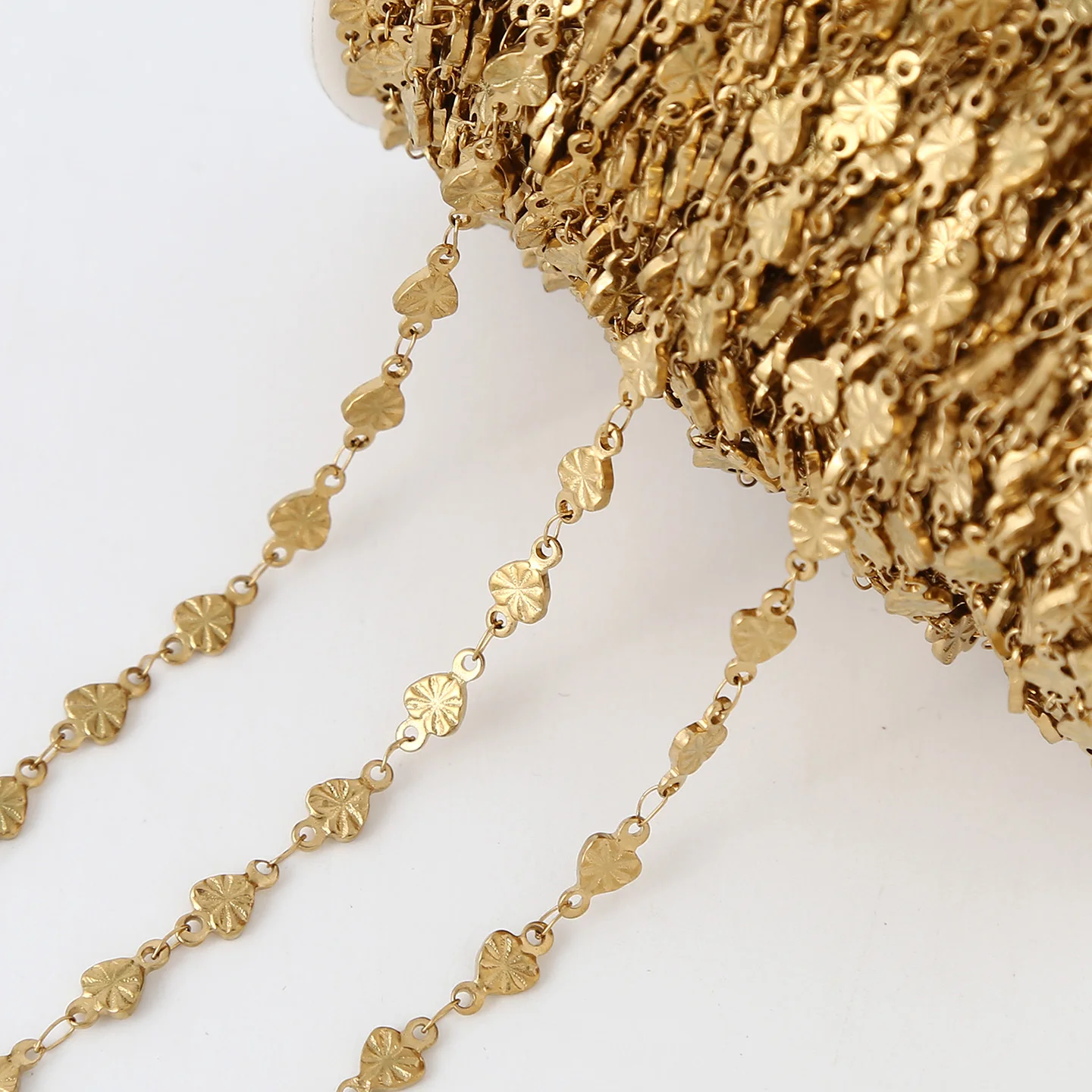 

3 метра из нержавеющей стали, ширина 5 мм, цепочки в форме сердца, браслеты ручной работы «сделай сам», принадлежности для ожерелья, аксессуары для изготовления ювелирных изделий