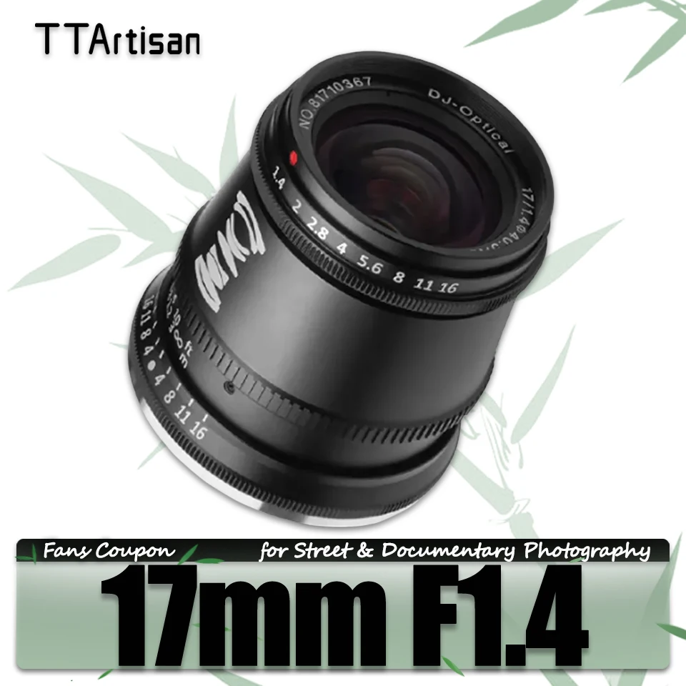 

TTArtisan APS-C 17mm F1.4 Travel Photography Humanities Camera Lens for Nikon Z5 Canon M5 Olympus EPM2 Sony A6000