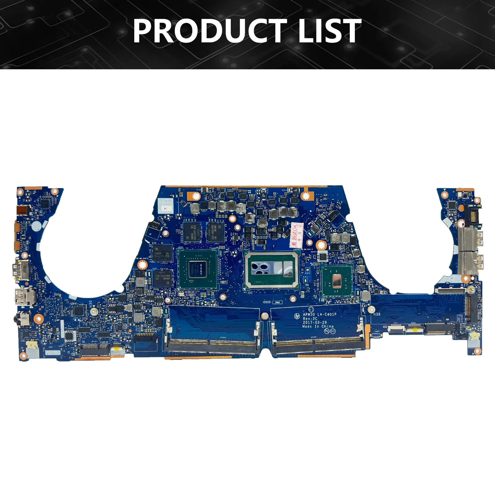 Mainboard For HP ZBook Studio G3 15 G3 Laptop Motherboard LA-C401P with CPU I7-6700HQ E3-1505M M1000M V4G 840934-601 840931-601