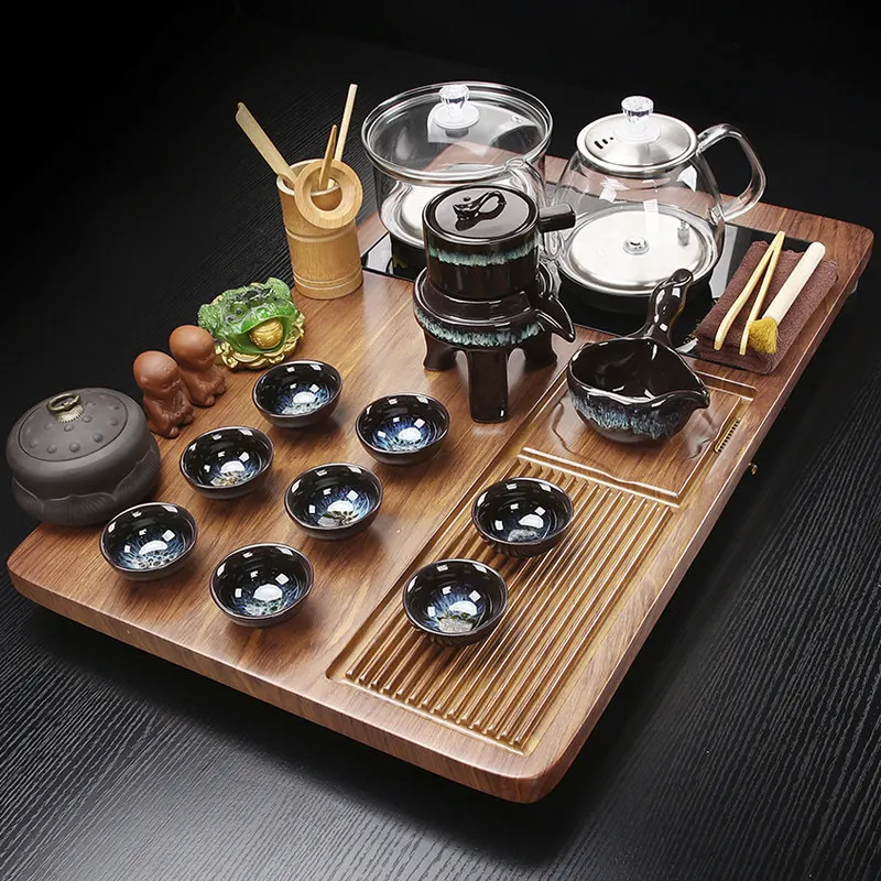 Serving Decorative Tea Tray Luxury Ceremony Kung Fu Drainage Chinese Tea Tray Rectangle Hospitality Bandejas Home Decorationgs