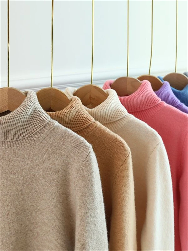 children 100% Wool Turtleneck Sweater Girls Solid Wool Undershirt Winter Warm Pullover Sweater boys cashmere adolescent Sweater