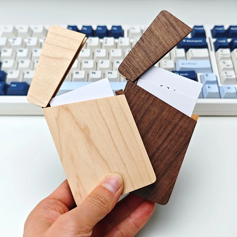 Boîte à cartes de visite en bois de style professionnel pour hommes, étui à cartes de visite, porte-cartes de poche avec fermeture magnétique