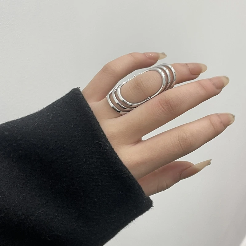 Retro Hollow  Rings Fashion Punk Joint Finger Ring Statement Jewelry