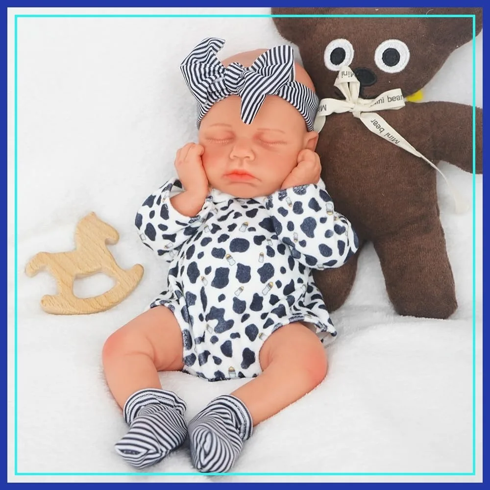 

12 Inch Silicone Reborn Baby Doll, Realistic Full Body, Posable Newborn Gift