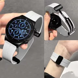 20mm 22mm Silicone Strap For Samsung Galaxy Watch 6/4/5 Pro/classic/gear S3/active 2 Magnetic Buckle Sport Huawei GT 2 2e 3 Band