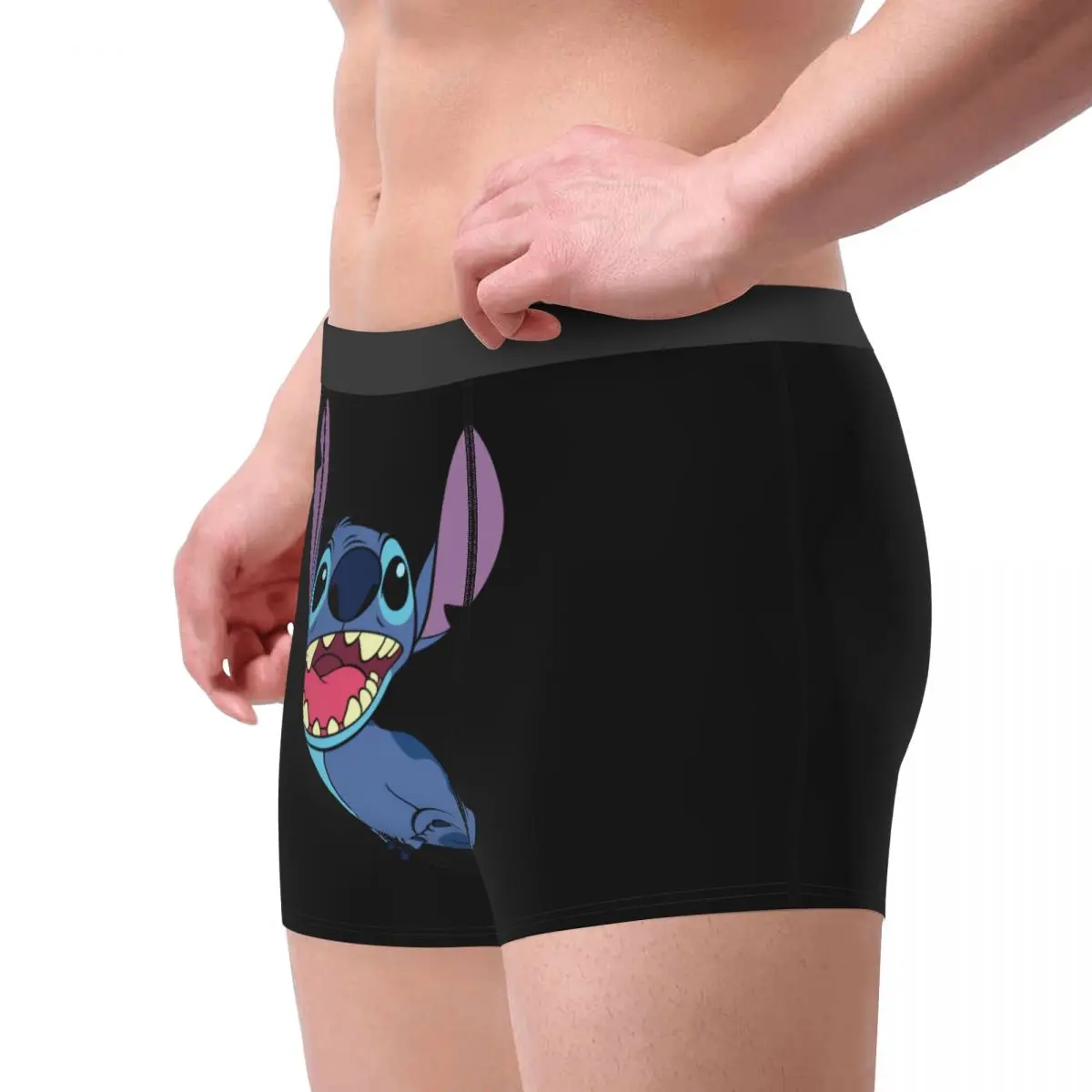 Custom Cute Stitch Underwear Men Stretch Kawaii Boxer Briefs Shorts Panties Soft Underpants For Male