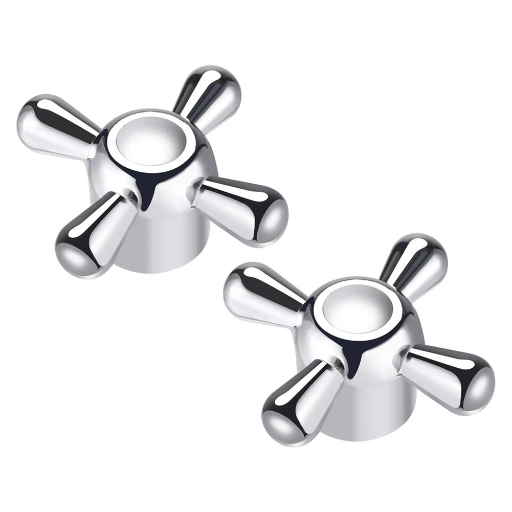 2pcs Cross Faucet Handle Knob With Mounting Screws Knob Handle Alloy  Replacement Tap Kit For Kitchen Bathroom Bathtubs