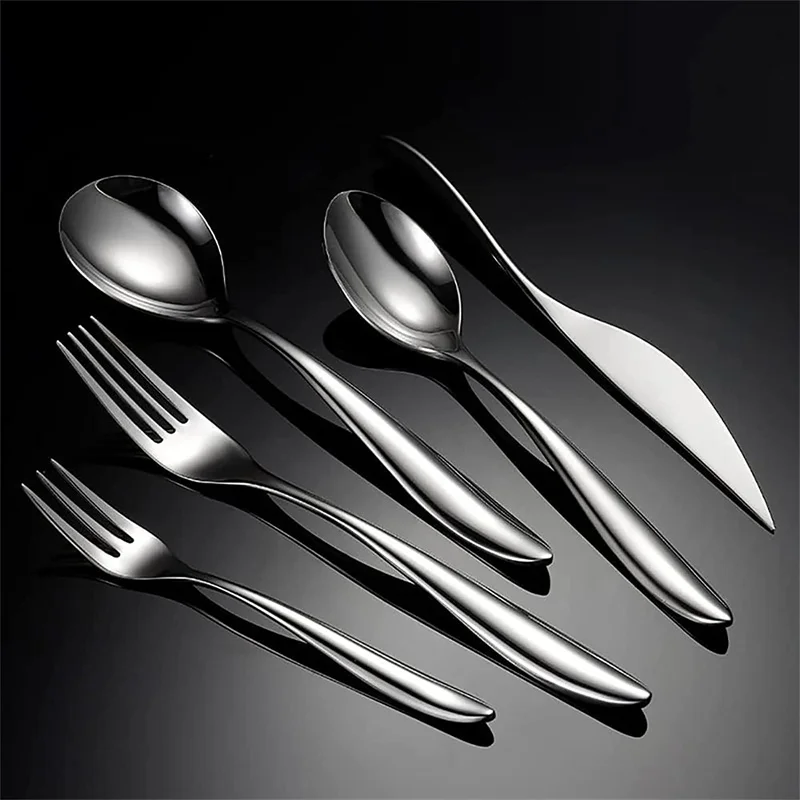 

5Pcs Cutlery Set Gold Dinnerware Set Stainless Steel Tableware Set Fork Spoons Knife Silverware Dishwasher Safe Flatware Set