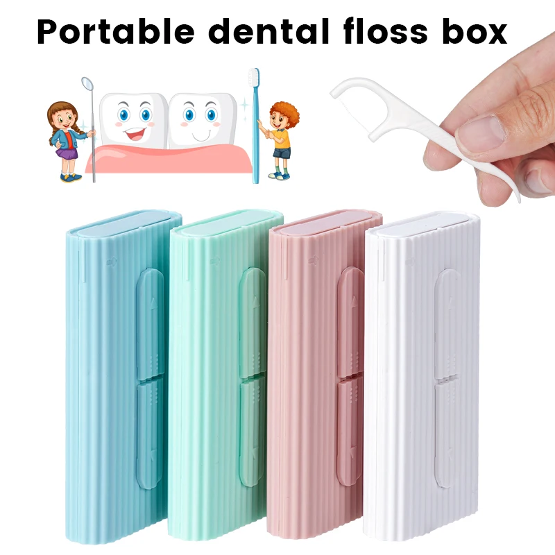 Automatic Floss Storage Portable Toothpick Interdental Brush Refillable Teeth Pick Cleaning Tool