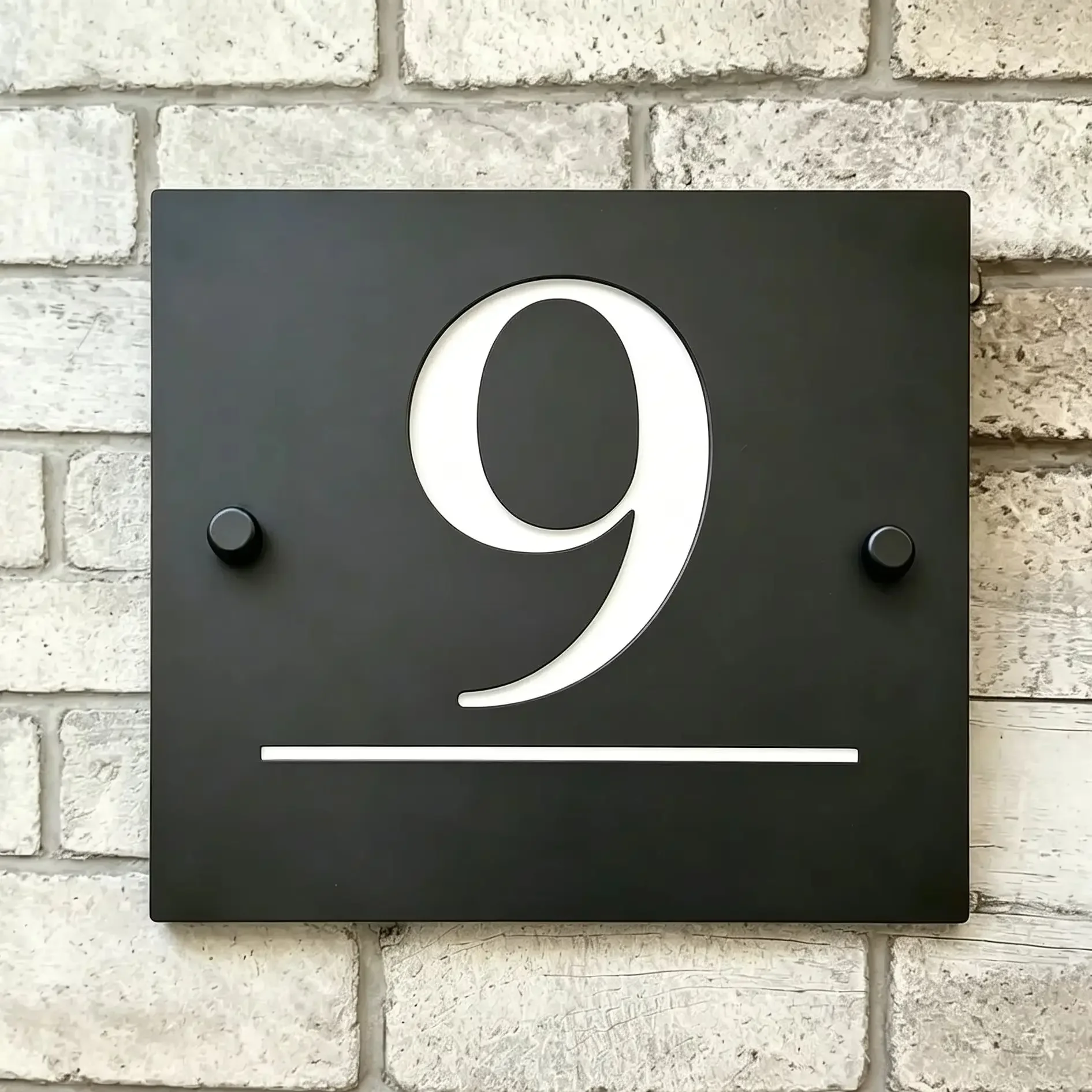Personalized Acrylic House Number Sign Modern Outdoor Address Plaque Custom Family Name Door Plate Waterproof Matte Laser Cut