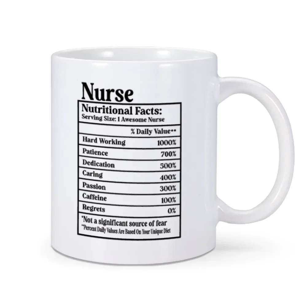 Nurse Gift Mug Hospital Nurse Facts Ceramic Cup Creative and Unique Appreciation Gift Coffee Cup Mug Milk Juice Cups Unusual Cup