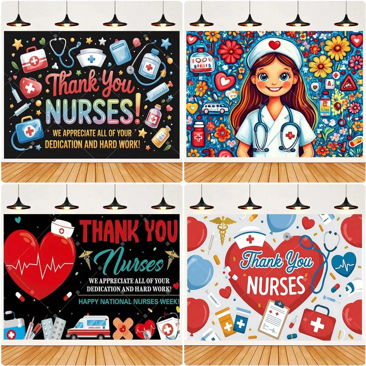 Happy Happy National Nurses Week Decor Backdrop Thank You Nurses Wall Art Medical Party Supplies Sale Nurse Day Hospital Decor Poster - Aliexpress Deal