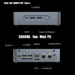 Mini PC AMD Ryzen 7 5800H WIFI6 2*3200MHz DDR4 2*M.2 NVMe SSD 2.5G LAN Gaming Desktop office Computer 3x4K HD Display windows11