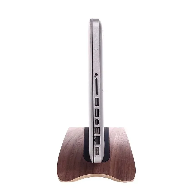 Custom Wooden Laptop Stand Adjustable Vertical Support Notebook Wood Rubber Strip Solid Wooden Stand Desktop Decoration Gift