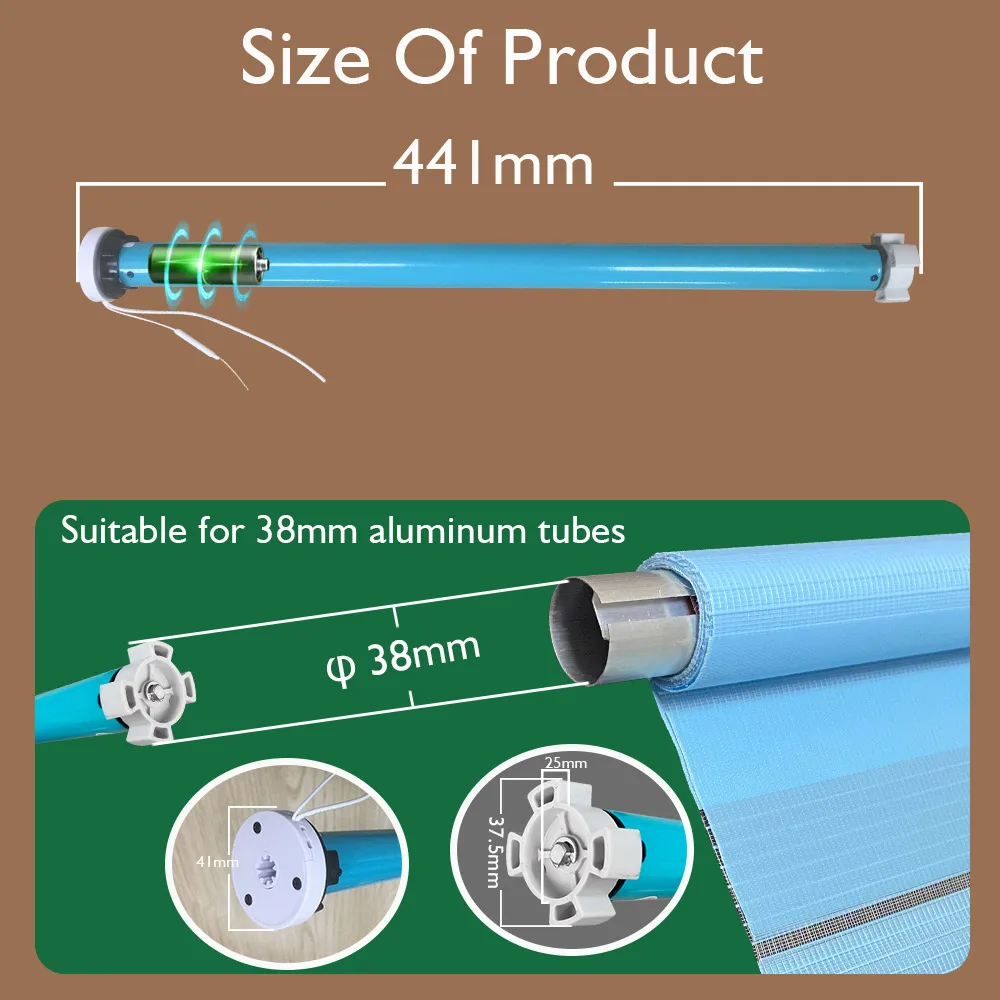 Boyarca 1.3N.m بطارية تويا زيجبي الأسطوانة الظل الستائر المحرك لأنبوب 38 مللي متر يعمل مع تطبيق الحياة الذكية أليكسا جوجل التحكم المنزلي