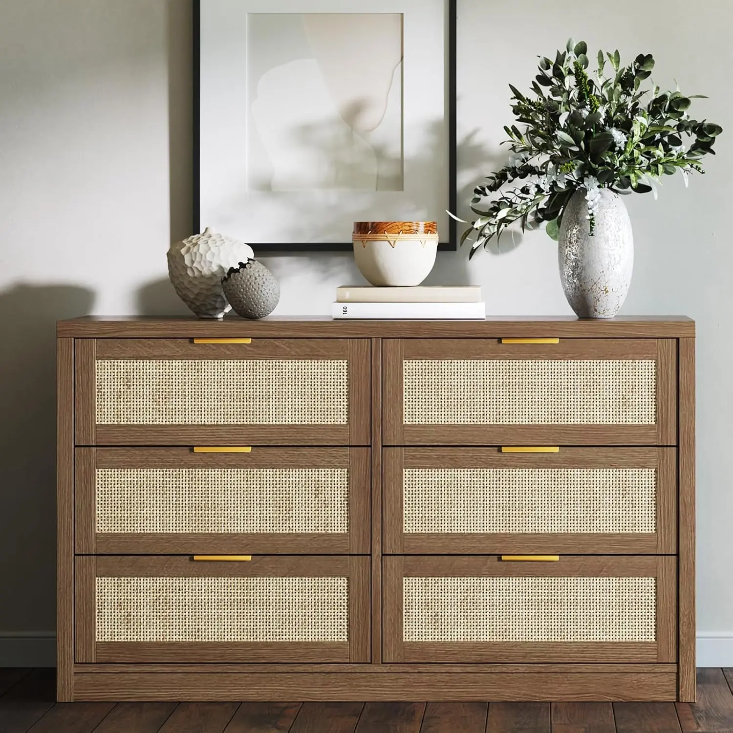 Rattan 6-Drawer Dresser 3